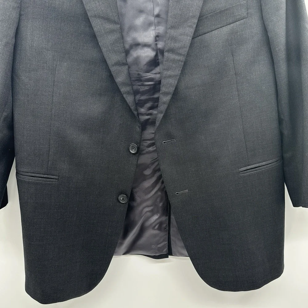 Brooks Brothers Estrato Trabaldo Togna 1840‎ Blazer Mens 42S/W36 Black Gray Wool